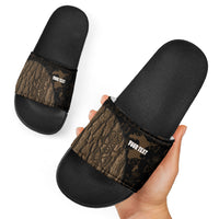 Moriori Kekoru New Zealand Personalised Slide Sandals Kopi Rakau Carving Chatham Islands Map LT14 - Polynesian Pride