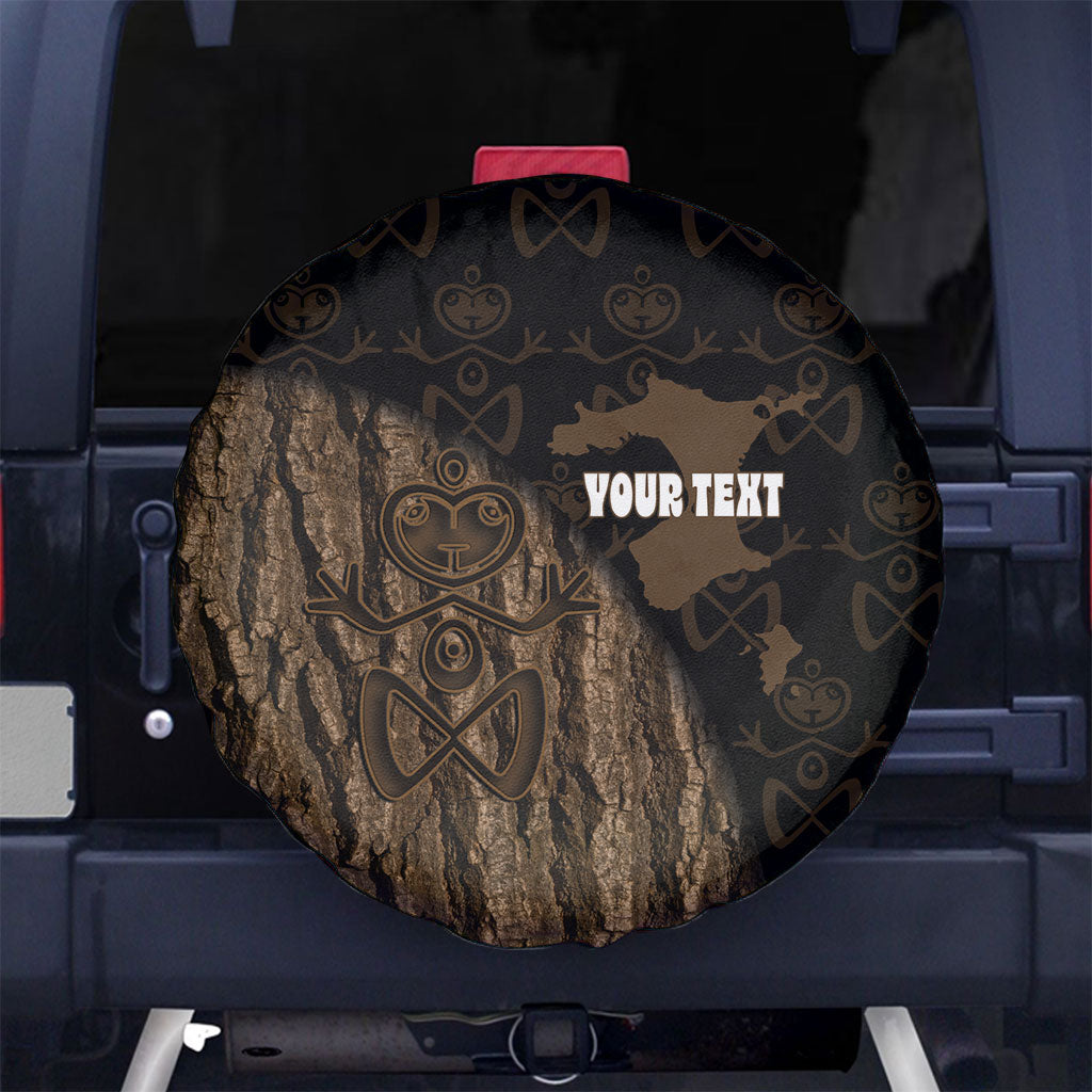 Moriori Kekoru New Zealand Personalised Spare Tire Cover Kopi Rakau Carving Chatham Islands Map LT14 No hole Black - Polynesian Pride