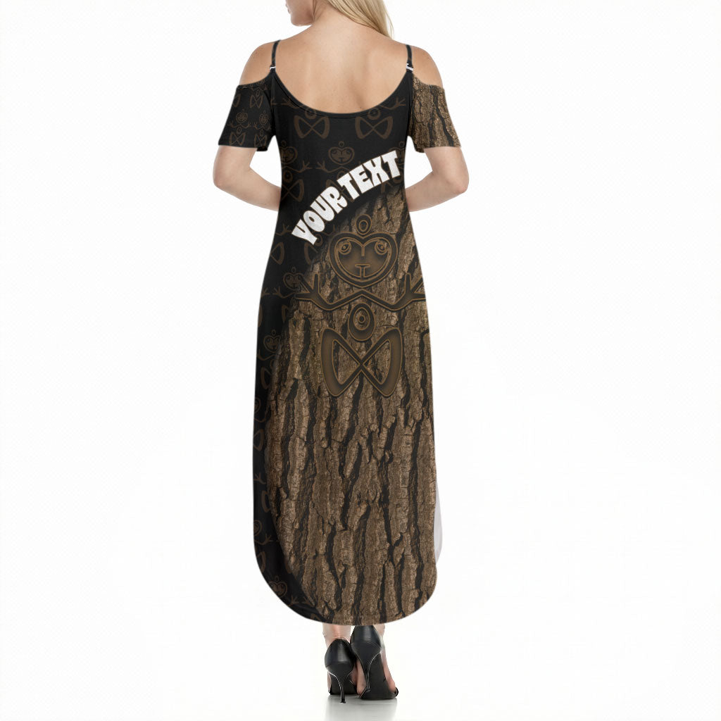 Moriori Kekoru New Zealand Personalised Summer Maxi Dress Kopi Rakau Carving Chatham Islands Map LT14 - Polynesian Pride