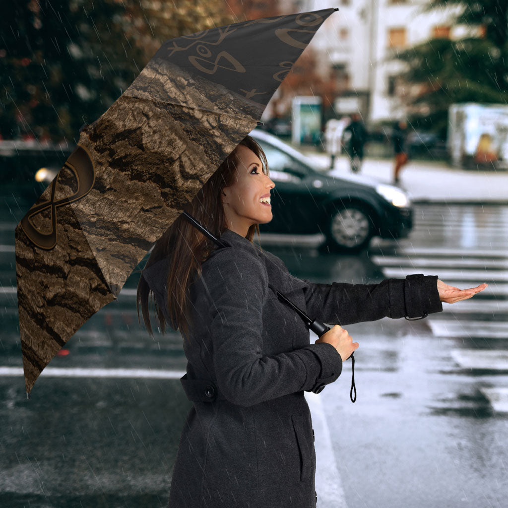 Moriori Kekoru New Zealand Personalised Umbrella Kopi Rakau Carving Chatham Islands Map LT14 - Polynesian Pride