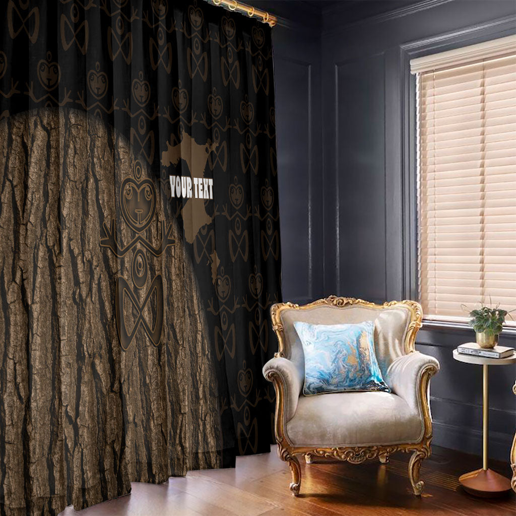 Moriori Kekoru New Zealand Personalised Window Curtain Kopi Rakau Carving Chatham Islands Map LT14 - Polynesian Pride