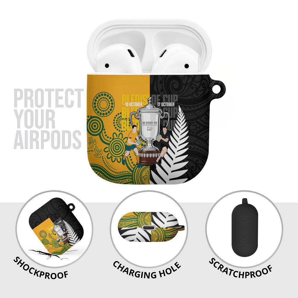New Zealand Australia Rugby Bledisloe 2026 AirPods Case Champion Trophy Maori Aboriginal Art LT14 - Polynesian Pride