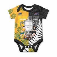 New Zealand Australia Rugby Bledisloe 2026 Custom Baby Onesie Champion Trophy Maori Aboriginal Art