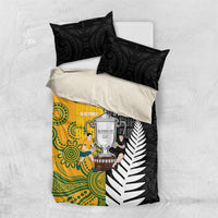 New Zealand Australia Rugby Bledisloe 2026 Bedding Set Champion Trophy Maori Aboriginal Art LT14 US Twin 172cm x 218cm Multicolor - Polynesian Pride