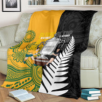 New Zealand Australia Rugby Bledisloe 2026 Blanket Champion Trophy Maori Aboriginal Art LT14 - Polynesian Pride