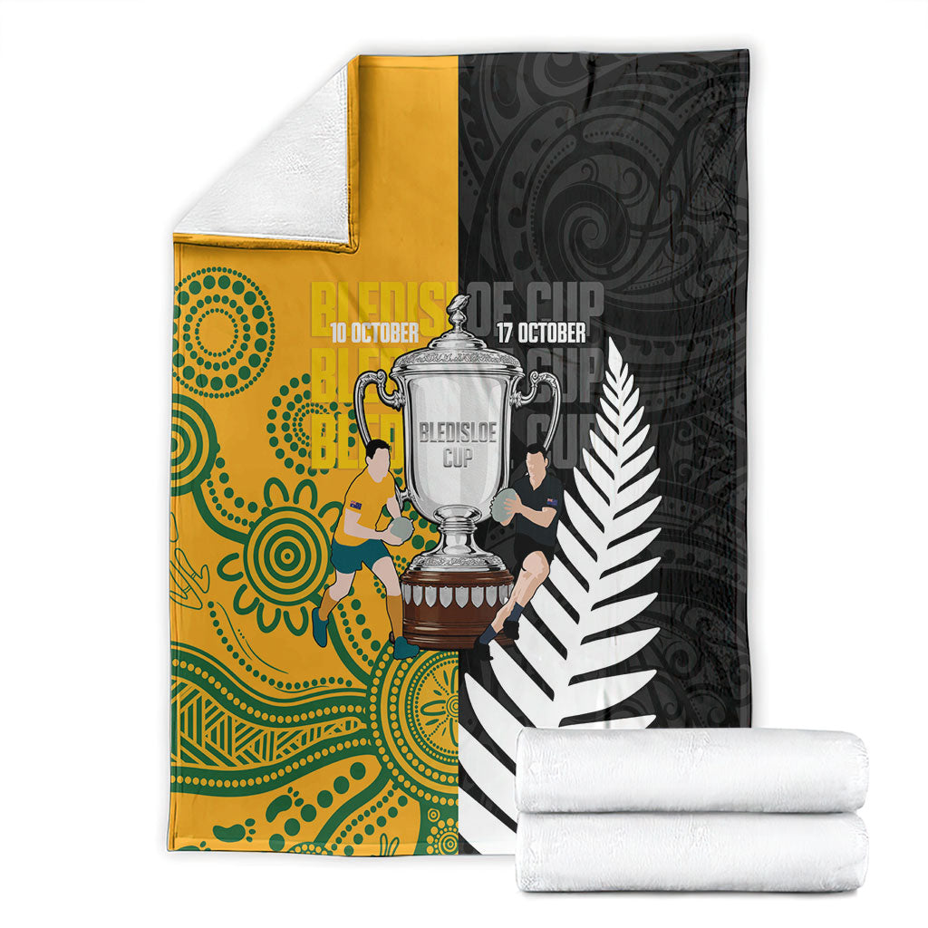 New Zealand Australia Rugby Bledisloe 2026 Blanket Champion Trophy Maori Aboriginal Art LT14 - Polynesian Pride