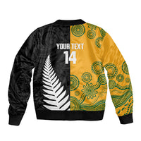 New Zealand Australia Rugby Bledisloe 2026 Custom Bomber Jacket Champion Trophy Maori Aboriginal Art LT14 - Polynesian Pride