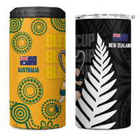 New Zealand Australia Rugby Bledisloe 2026 4 in 1 Can Cooler Tumbler Champion Trophy Maori Aboriginal Art LT14 One Size: 16 oz Multicolor - Polynesian Pride