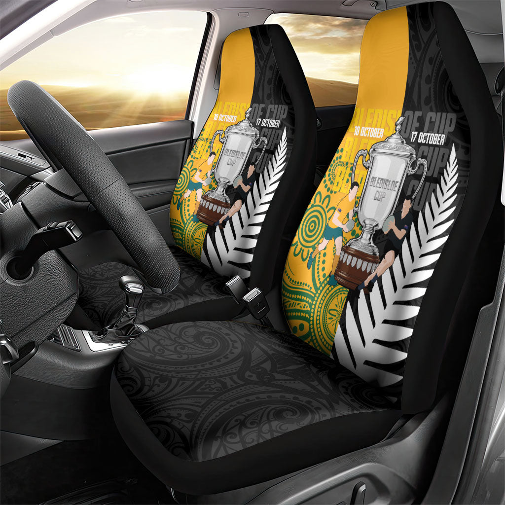New Zealand Australia Rugby Bledisloe 2026 Car Seat Cover Champion Trophy Maori Aboriginal Art LT14 - Polynesian Pride