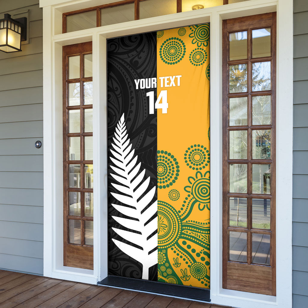 New Zealand Australia Rugby Bledisloe 2026 Custom Door Cover Champion Trophy Maori Aboriginal Art LT14 - Polynesian Pride