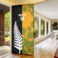 New Zealand Australia Rugby Bledisloe 2026 Custom Door Cover Champion Trophy Maori Aboriginal Art LT14 - Polynesian Pride