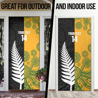 New Zealand Australia Rugby Bledisloe 2026 Custom Door Cover Champion Trophy Maori Aboriginal Art LT14 - Polynesian Pride