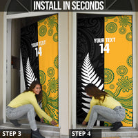 New Zealand Australia Rugby Bledisloe 2026 Custom Door Cover Champion Trophy Maori Aboriginal Art LT14 - Polynesian Pride