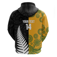 New Zealand Australia Rugby Bledisloe 2026 Custom Hoodie Champion Trophy Maori Aboriginal Art LT14 - Polynesian Pride