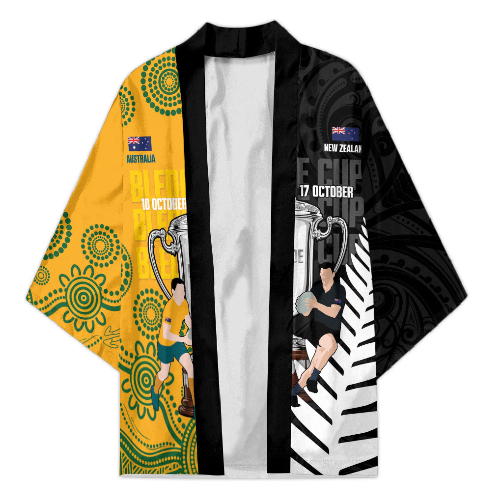New Zealand Australia Rugby Bledisloe 2026 Custom Kimono Champion Trophy Maori Aboriginal Art LT14 Unisex Multicolor - Polynesian Pride