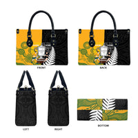 New Zealand Australia Rugby Bledisloe 2026 Leather Bag Champion Trophy Maori Aboriginal Art LT14 - Polynesian Pride