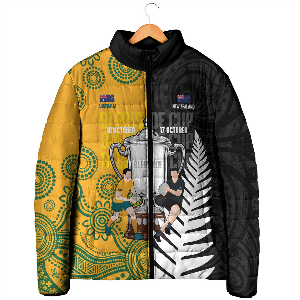 New Zealand Australia Rugby Bledisloe 2026 Custom Padded Jacket Champion Trophy Maori Aboriginal Art LT14 - Polynesian Pride