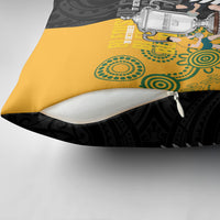 New Zealand Australia Rugby Bledisloe 2026 Pillow Cover Champion Trophy Maori Aboriginal Art LT14 - Polynesian Pride