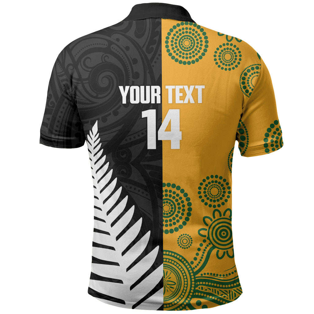 New Zealand Australia Rugby Bledisloe 2026 Custom Polo Shirt Champion Trophy Maori Aboriginal Art LT14 - Polynesian Pride