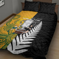 New Zealand Australia Rugby Bledisloe 2026 Quilt Bed Set Champion Trophy Maori Aboriginal Art LT14 - Polynesian Pride