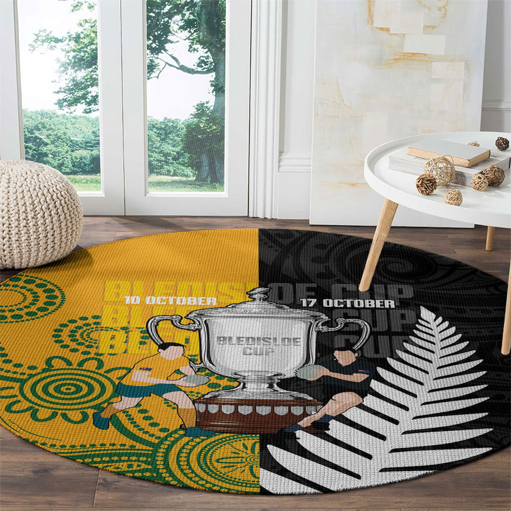 New Zealand Australia Rugby Bledisloe 2026 Round Carpet Champion Trophy Maori Aboriginal Art LT14 - Polynesian Pride