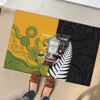 New Zealand Australia Rugby Bledisloe 2026 Rubber Doormat Champion Trophy Maori Aboriginal Art LT14 - Polynesian Pride