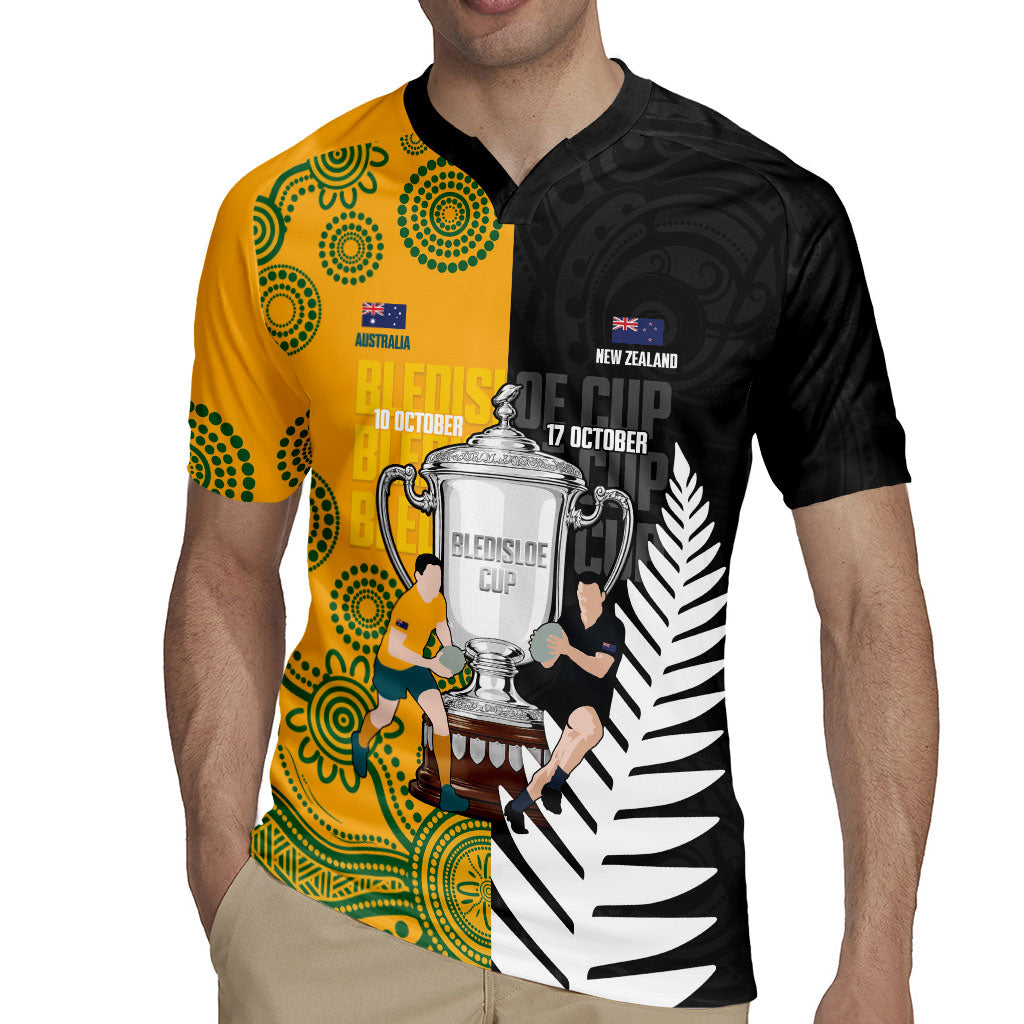New Zealand Australia Rugby Bledisloe 2026 Custom Rugby Jersey Champion Trophy Maori Aboriginal Art LT14 - Polynesian Pride