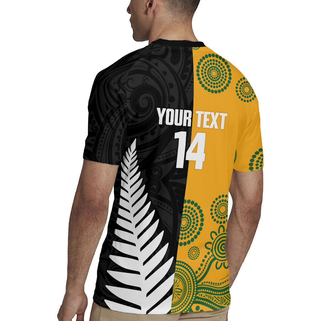 New Zealand Australia Rugby Bledisloe 2026 Custom Rugby Jersey Champion Trophy Maori Aboriginal Art LT14 - Polynesian Pride