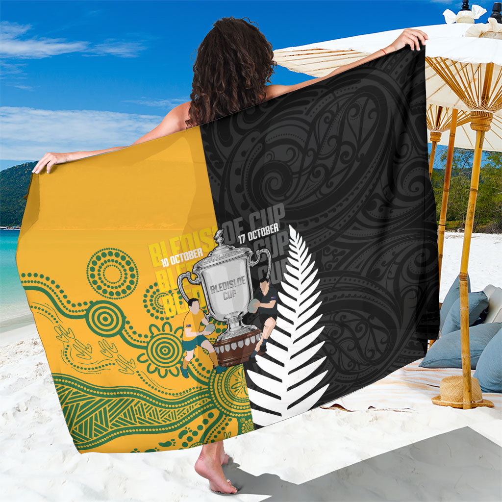 New Zealand Australia Rugby Bledisloe 2026 Sarong Champion Trophy Maori Aboriginal Art LT14 One Size 44 x 66 inches Multicolor - Polynesian Pride