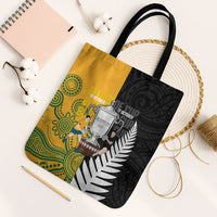 New Zealand Australia Rugby Bledisloe 2026 Tote Bag Champion Trophy Maori Aboriginal Art LT14 Black Strap One Size Multicolor - Polynesian Pride