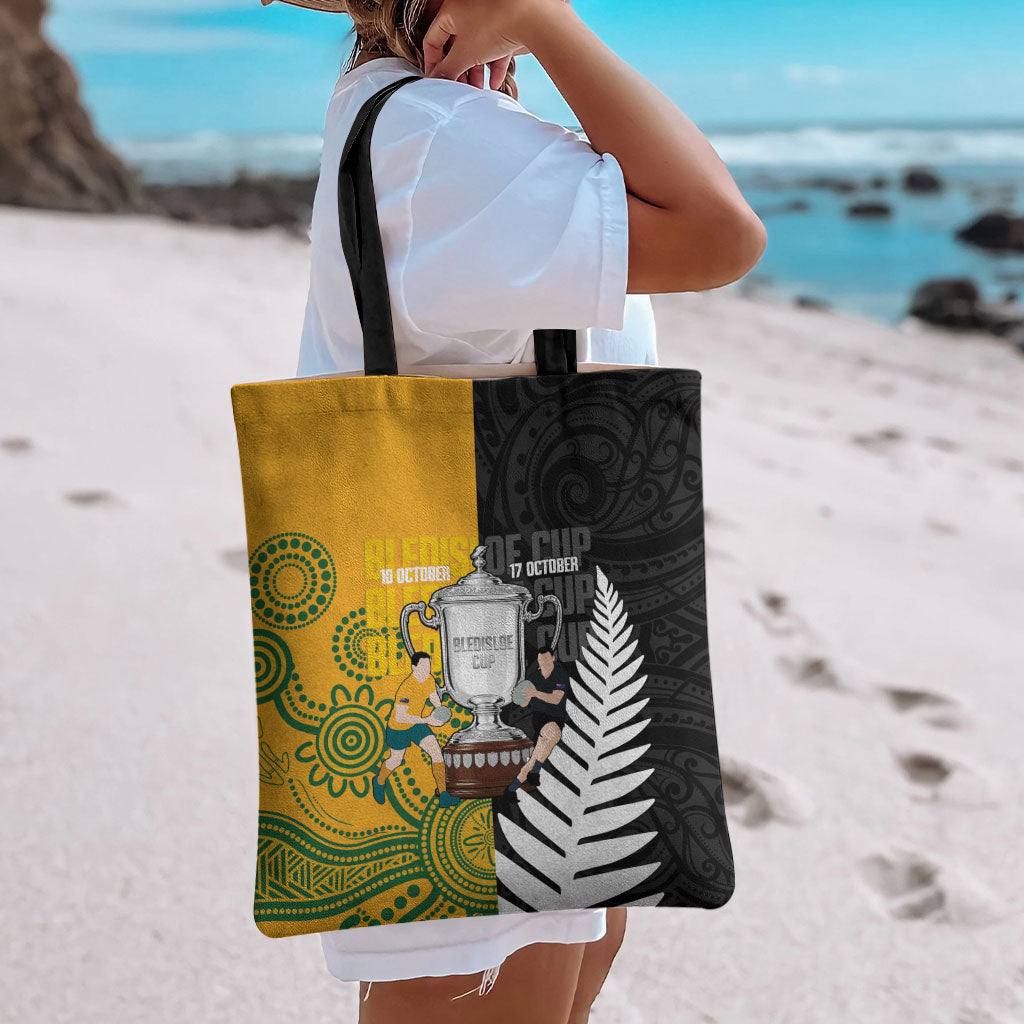 New Zealand Australia Rugby Bledisloe 2026 Tote Bag Champion Trophy Maori Aboriginal Art LT14 - Polynesian Pride