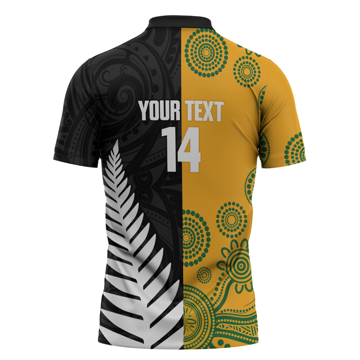 New Zealand Australia Rugby Bledisloe 2026 Custom Zipper Polo Shirt Champion Trophy Maori Aboriginal Art LT14 - Polynesian Pride