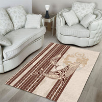 Swimming With Humpback Whales Season Tonga Area Rug Tongan Tofuaa Ngatu Pattern Brown LT14 - Polynesian Pride
