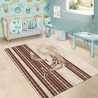 Swimming With Humpback Whales Season Tonga Area Rug Tongan Tofuaa Ngatu Pattern Brown LT14 - Polynesian Pride