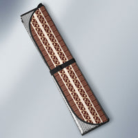 Swimming With Humpback Whales Season Tonga Auto Sun Shade Tongan Tofuaa Ngatu Pattern Brown LT14 - Polynesian Pride