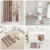 Swimming With Humpback Whales Season Tonga Bathroom Set Tongan Tofuaa Ngatu Pattern Brown LT14 - Polynesian Pride
