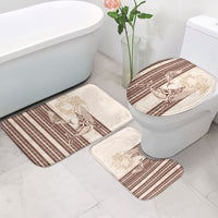 Swimming With Humpback Whales Season Tonga Bathroom Set Tongan Tofuaa Ngatu Pattern Brown LT14 - Polynesian Pride