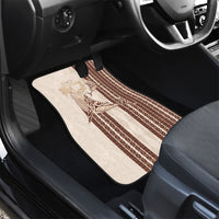Swimming With Humpback Whales Season Tonga Car Mats Tongan Tofuaa Ngatu Pattern Brown LT14 - Polynesian Pride