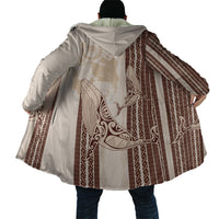 Swimming With Humpback Whales Season Tonga Cloak Tongan Tofuaa Ngatu Pattern Brown LT14 - Polynesian Pride