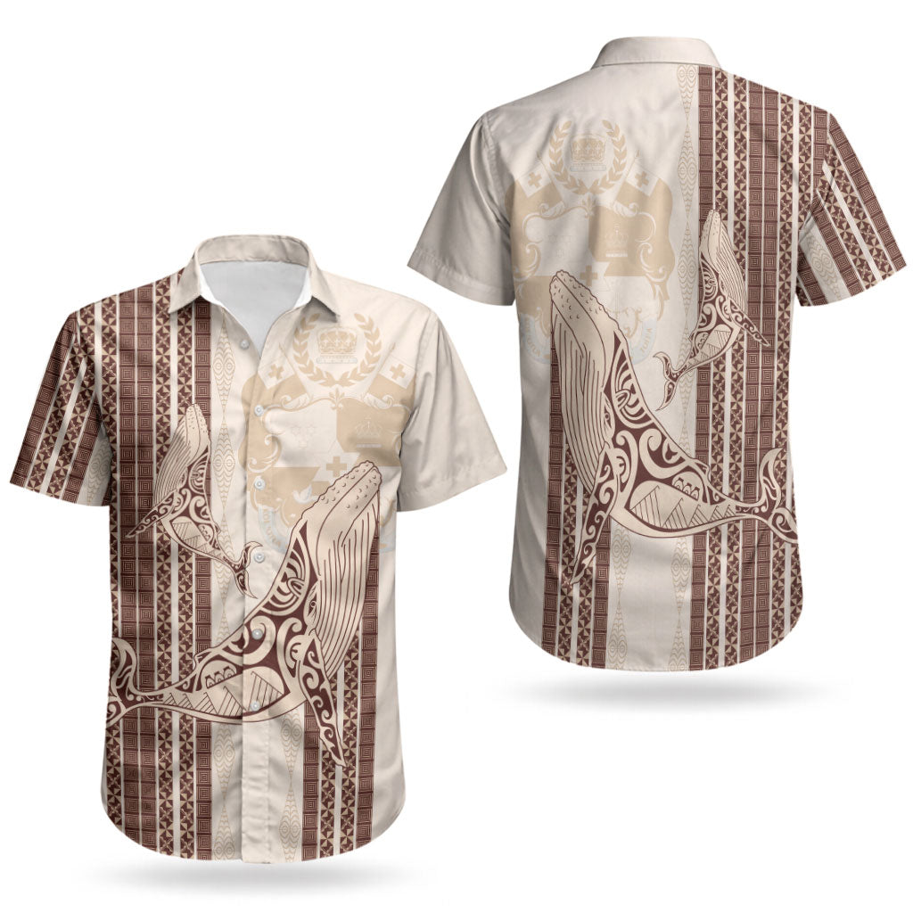 Swimming With Humpback Whales Season Tonga Couples Matching Mermaid Dress and Hawaiian Shirt Tongan Tofuaa Ngatu Pattern Brown LT14 - Polynesian Pride