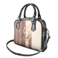 Swimming With Humpback Whales Season Tonga Shoulder Handbag Tongan Tofuaa Ngatu Pattern Brown LT14 - Polynesian Pride