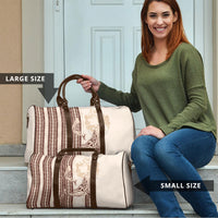 Swimming With Humpback Whales Season Tonga Travel Bag Tongan Tofuaa Ngatu Pattern Brown LT14 - Polynesian Pride
