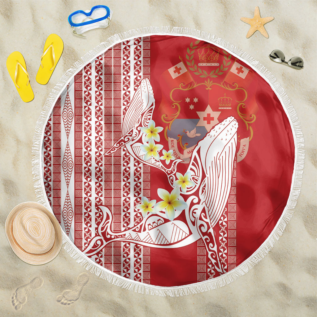 Swimming With Humpback Whales Season Tonga Beach Blanket Tongan Tofuaa Ngatu Pattern Red LT14 One Size 150cm Red - Polynesian Pride