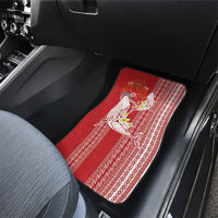 Swimming With Humpback Whales Season Tonga Car Mats Tongan Tofuaa Ngatu Pattern Red LT14 - Polynesian Pride