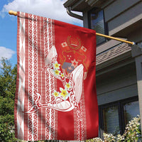 Swimming With Humpback Whales Season Tonga Garden Flag Tongan Tofuaa Ngatu Pattern Red LT14 - Polynesian Pride