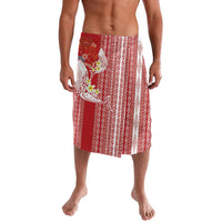 Swimming With Humpback Whales Season Tonga Lavalava Tongan Tofuaa Ngatu Pattern Red LT14 Red - Polynesian Pride