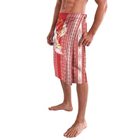Swimming With Humpback Whales Season Tonga Lavalava Tongan Tofuaa Ngatu Pattern Red LT14 - Polynesian Pride