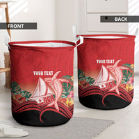 Vavau Sailing Festival Tonga Personalised Laundry Basket Humpback Whale Sailboat Tropical Vibes LT14 - Polynesian Pride