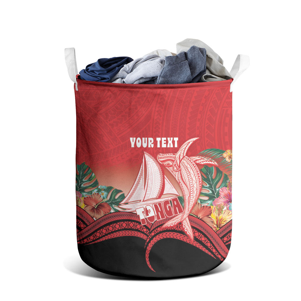 Vavau Sailing Festival Tonga Personalised Laundry Basket Humpback Whale Sailboat Tropical Vibes LT14 - Polynesian Pride