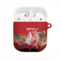 Vavau Sailing Festival Tonga Personalised AirPods Case Humpback Whale Sailboat Tropical Vibes LT14 Red - Polynesian Pride
